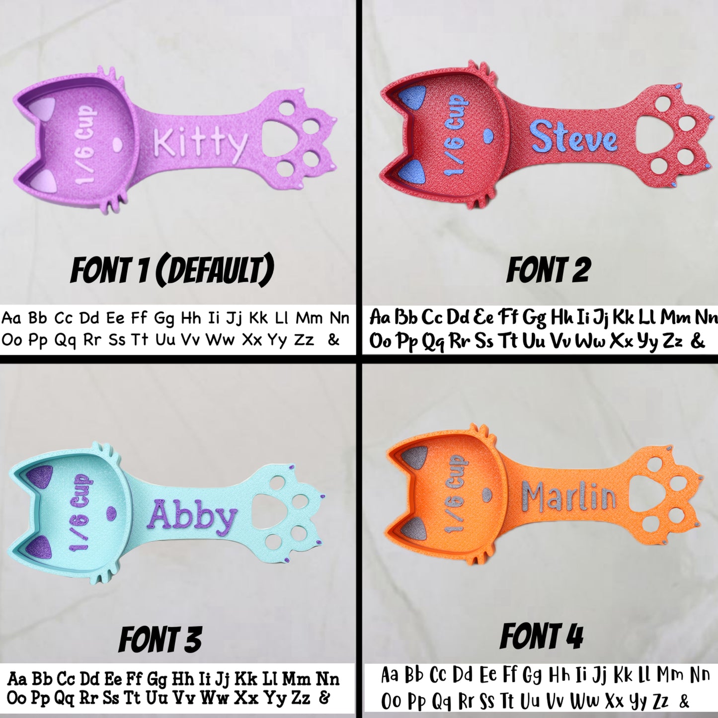 Personalized Cat Food Scoops (Cat)