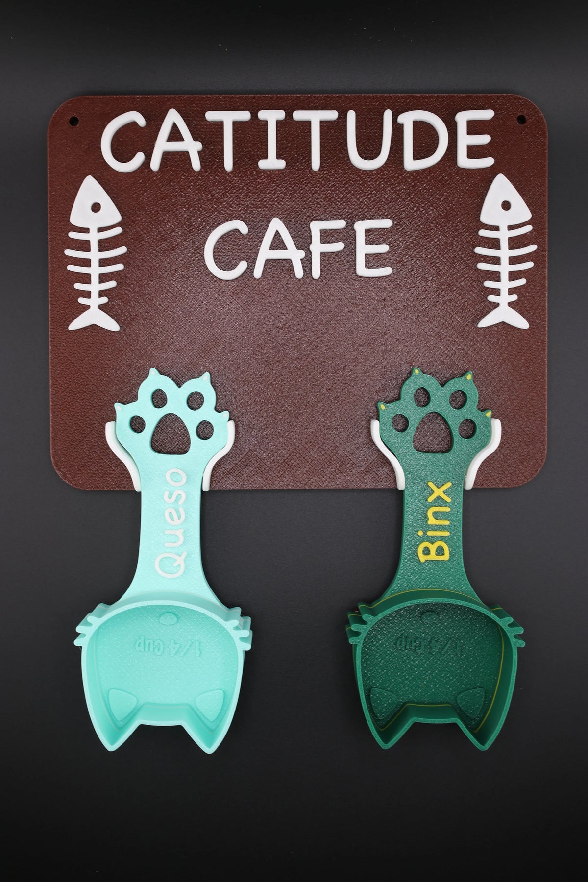 Personalized Wall Mount for Cat Food Scoops